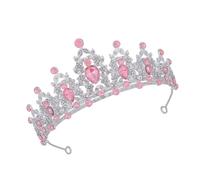 Ipetboom Baroque Crown Headpiece for Brides Pink Princess Tiara with Accents Stunning Birthday Party Jewelry for Women and Little for Celebrations and Special Occasions