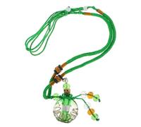 Ipetboom Baroque Glass Perfume Bottle Necklace Pendant for Women Multifunctional Essential Oil Diffuser Jewelry with Agate Sweater Chain Lucky Ornament Locket for Irish Festival and Special
