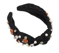 Ipetboom Basketball Knotted Headband for Women Crystal Jeweled Hairband Comfortable Party Accessory Style for Game Day Casual Outings Lightweight Unique Design for Fans and Fashion Lovers