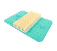 Ipetboom Bathroom Foot Massager Green 2-in-1 Shower Foot Scrubber Mat with Cleaning Brush Dead Skin Remover Non-Slip TPR PVC Space-Saving Pad for Shower Use