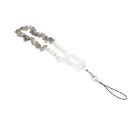 Ipetboom Beaded Phone Lanyard Crushed Crystal and Pearl Mobile Phone Chain Wrist Strap for Women Handmade DIY for Daily Use