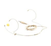 Ipetboom Beige 3.5mm Wired Headset Microphone Over-ear Hook Condenser Head Microphone for Singing and Hosting Single Ear Earset Lock for Lectures and Meetings