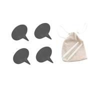 Ipetboom Black Cheese Labels with Small Cake Toppers Chalk Pencils and Linen Bag Portable Reusable Dessert Markers for Baking Parties and Buffet Decorations