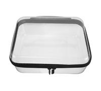 Ipetboom Black Hard Shell Storage Bag Set, Large 24.5x20x10cm Zippered Plastic Travel Organizer for Toiletries, Makeup, with Thickened Deep Base, Crush-Resistant Storage Pouch for Home