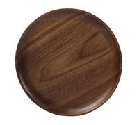 Ipetboom Black Walnut Wooden Dessert Plate Round Solid Fruit Bread Tray Japanese Style Serving Platter for Kitchen Home Party Use