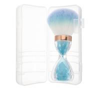 Ipetboom Blue Hourglass Soft Bristle Nail Cleaning Brush for Acrylic Nails Powder Removal Large Makeup Brush Handle Grip for Manicure and Cosmetics
