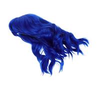 Ipetboom Blue Water Wave Short Bob Cosplay Wigs for Women with Bangs Curly Synthetic Hairpiece Shoulder Realistic Festival Costume Accessory for Halloween and Parties