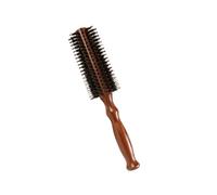 Ipetboom Boar Bristle Anti-Static Curling Comb Hair Brush for Home Use, Red Brown Wooden Round Roller Comb for Blow Drying and Styling, Suitable for Straightening and Inner Curl Hair Care
