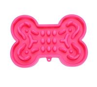 Ipetboom Bone Shape Silicone Slow Feeder Bowl for Dogs Puppies No Design Pink Small Pet Feeding Dish Fun Easy to Clean for Slowing Down Eating