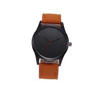 Ipetboom Boss Style Men's Watch Large Dial Leather Band Quartz Wrist Watch for Men