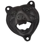 Ipetboom Bottle Opener Wall Mounted Bear Head Beer Lid Remover Iron for Bar Restaurant Space-Saving