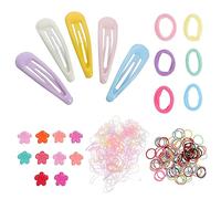 Ipetboom Boys and Girls Hair Accessories Set 565pcs Flower Snap Clips Hair Ties for Girls Barrettes for Birthdays Everyday Use