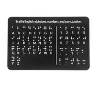 Ipetboom Braille Alphabet and Number Learning Board with Raised Dots and Punctuation Marks, Black Horizontal Braille Teaching Tool for Blind Educational Aid