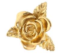 Ipetboom Brass Rose Flower Cabinet Knob 46x25mm, Decorative Drawer Pull Handle for Kitchen Cupboard, Wardrobe, and Tissue Or Candy Box Hardware