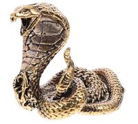 Ipetboom Brass Snake Statue - 1Pc Realistic Snake Figurine Chinese Zodiac Brass Ornaments for Desktop Tea Table Pet Adornment Home Decor for Tea Table Decoration - 4.8x4.2x3cm