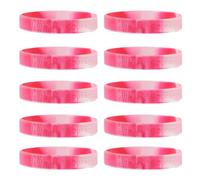 Ipetboom Breast Cancer Wristbands Stylish Bracelets 10pcs with Smooth and Shiny Silicone Easy to Wear Random Color for Awareness and Daily Decoration
