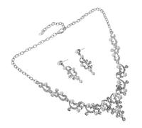 Ipetboom Bridal Choker Necklace Set Classic Pearl Jewelry Lightweight Rhinestone Necklace and Earrings for Wedding Day Formal Accessories Women Bridesmaid Prom Dresses