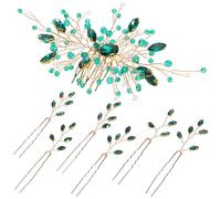 Ipetboom Bridal Hair Side Comb Hair Pins Accessories Rhinestone Stylish Leaf-like Appearance Resistant to Fading and Deformation for Wedding and Special Occasions