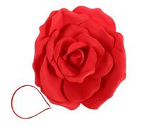 Ipetboom Bridal Headdress Headpiece Bride Headband Maternity Wedding Floral Party Woman Carnival Accessory Big Wreath Large Flower Crown Photoshoot Artificial Rise Girl Iron Red