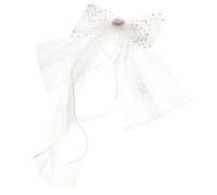 Ipetboom Bridal Veil Bow Floral Hair Accessories for Wedding Bridal Pearl Veil Elegant