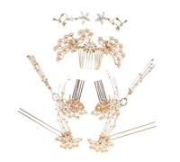 Ipetboom Bride Headpiece Set Hair Sticks and Rhinestones Traditional Chinese Wedding Headdress