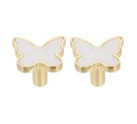 Ipetboom Butterfly Drawer Handles Zinc Alloy Single-Hole Knobs for Wardrobe, Kitchen Cabinets and Bedroom Dressers 2Pcs