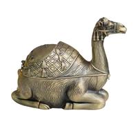 Ipetboom Camel-shaped Smokeless Ashtrays with Lid, Zinc Alloy, Large Capacity, Easy to Clean Ash Tray Bucket for Living Room and Indoor Use, Vintage European Decorative Ash Container