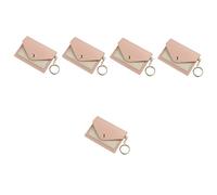 Ipetboom Candy Color Leather Card Case with Keychain Stylish Coin Purse for Women Convenient Snap Design for Cards Change for Travel Parties Shopping Daily Use