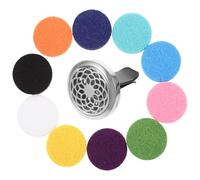 Ipetboom Car Aromatherapy Diffuser with Stainless Steel Natural Pattern Hollow out Design Vent Clip Includes 9pcs Refill Pads Color Assorted style for Office and Bathroom Air for