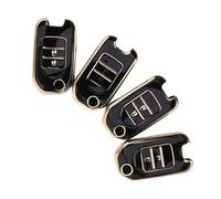 Ipetboom Car Key Fob Case Cover Black 4pcs 52 2-button for Waterproof Folding Remote Protector Sleeve - Compatible with Sedan Models