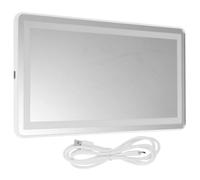Ipetboom Car Sun Visor Vanity Mirror, White Abs Glass Rechargeable Touch Screen Makeup Mirror for Car, 12 Warm Yellow and 48 Cool White Lamp Beads, 1.2m USB Cable