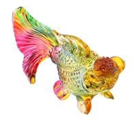 Ipetboom Cartoon Koi Fish Ornament Miniature Crystal Carp Statue for Luck and Prosperity Small Fish Figurine Home Decor for Living Asian Style Table Centerpiece