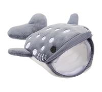 Ipetboom Cartoon Shark Plush Coin Purse Cute Zipper Wallet for Women Soft Storage Bag for Keys Essentials Adorable Kawaii Design Grey