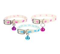 Ipetboom Cat Collar with Bell, 3Pcs Light up Pet Puppy Dog Collars for Night Safety, Assorted Designs for Daily Wear Parties Photos, 11.6x0.6x0.4in, Adjustable Range 7.48-10.24inch