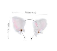 Ipetboom Cat Ears Headband with Bow and Bell Plush Hair Hoop Adorable Cosplay Hair Accessory for Party Props for Costume and Themed Events Charming and Eye-catching Design
