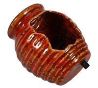 Ipetboom Ceramic Bamboo Water Fountain with Natural Flowing Water Effect Red Ceramic Jar Tabletop Fountain for Garden Landscaping and Balcony Decoration