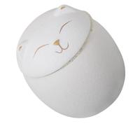 Ipetboom Ceramic Cat Face Storage Jar with Lid, Small Sealed Food Storage Container for Tea, Coffee, Nuts, and Candy, White Cute Cat Candy Tin for Kitchen Organization