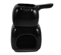 Ipetboom Ceramic Essential Oil Warmer Black with Tealight Burner, Aromatherapy Incense Diffuser for Home Spa and Salon Use, Decorative Fragrance Oil Stove for Relaxation