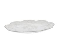 Ipetboom Ceramic Floral Food Plate Medium Embossed Edge Decorative Serving Dish for Steak Breakfast Dessert Snacks Multipurpose Dinnerware