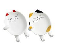 Ipetboom Ceramic Kitchen Pot Lid Stand and Spoon Holder Hedgehog Design 5.12X4.13X0.79 Inch Portable for Chopsticks and Ladle Storage