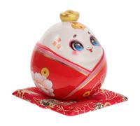 Ipetboom Ceramic Snake Year Coin Bank Miniature Figurine Money Saving Jar Yellow Prosperity Decor Traditional Wealth Symbol Gift for Home Office