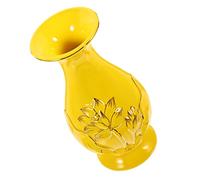 Ipetboom Ceramic Temple Vase Yellow Lotus Offering Decorative Floral Vase for Home Office Single Flower Arrangement for Temple and Desktop Ornament Practical Friends and Family