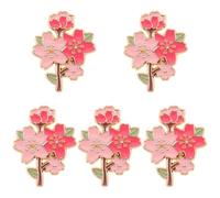 Ipetboom Cherry Blossom Brooch Pin Elegant Pink Alloy for Women 25pcs Lapel Pins with Versatile Multipurpose Application, for Pink Shirt Day and Special Events