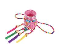 Ipetboom Children’s Woven Basket Small Tassel Decorative Carrier Ethnic Style Spring Picnic Prop for Outdoor Play and Stage Performance