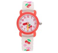 Ipetboom Children's Cartoon Cherry Silicon Quartz Watch with Adjustable Strap and Comfortable Wrist Band Waterproof Design for Easter and Birthday Gifts