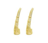 Ipetboom Chinese Royal Style Long Finger Nail Covers 2pcs Brass Hollow Floral Fingertip Accessories for Performance and Dance Nail Decorating