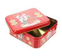 Ipetboom Chinese Style Candy Box and Cookie Storage Jar Year of The Rabbit Square Sweets Container Prosperity Bag for Party and Festive Storage