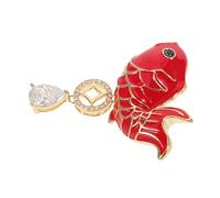 Ipetboom Chinese Year Fish Brooch Pin for Women Red Rhinestone Koi Lapel Pin Coat Suit Hat Clothing Accessory Symbolic Prosperity Charm Comfortable and Stylish Decorative Jewelry