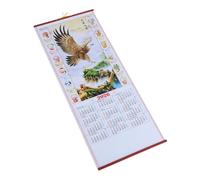 Ipetboom Chinese Zodiac Horse Scroll Calendar with Lunar Feng Shui Markings Faux Rattan Wall Hanging for Living and Bedroom Decor Space Saving Traditional Daily Calendar