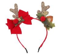 Ipetboom Christmas Antler Headband with Bow Lightweight Cute Hair Accessory for Women Decorative Party Headband for Xmas Weddings Proms and Formal Events